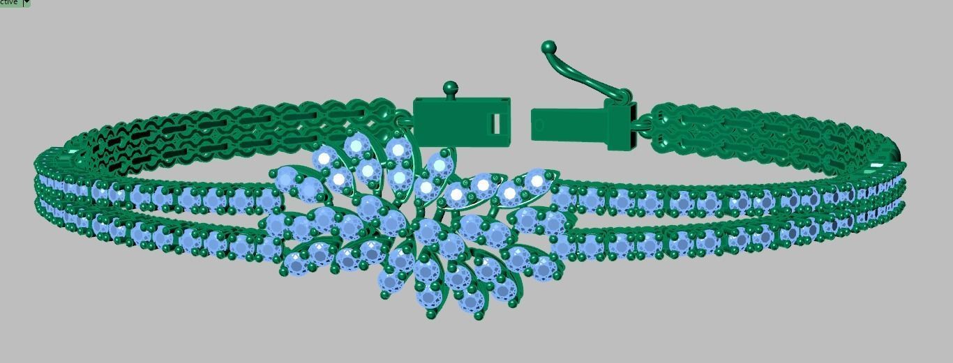 Exclusive Bracelet model 3D printable model 0049 3D print model_20