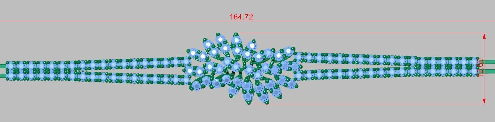 Exclusive Bracelet model 3D printable model 0049 3D print model_8