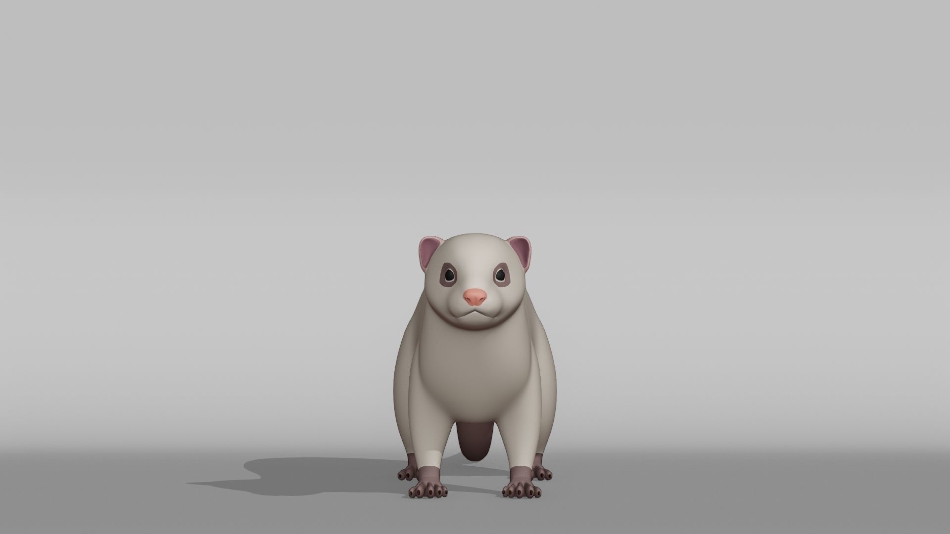 Ferret Base Mesh Low-poly 3D model_7