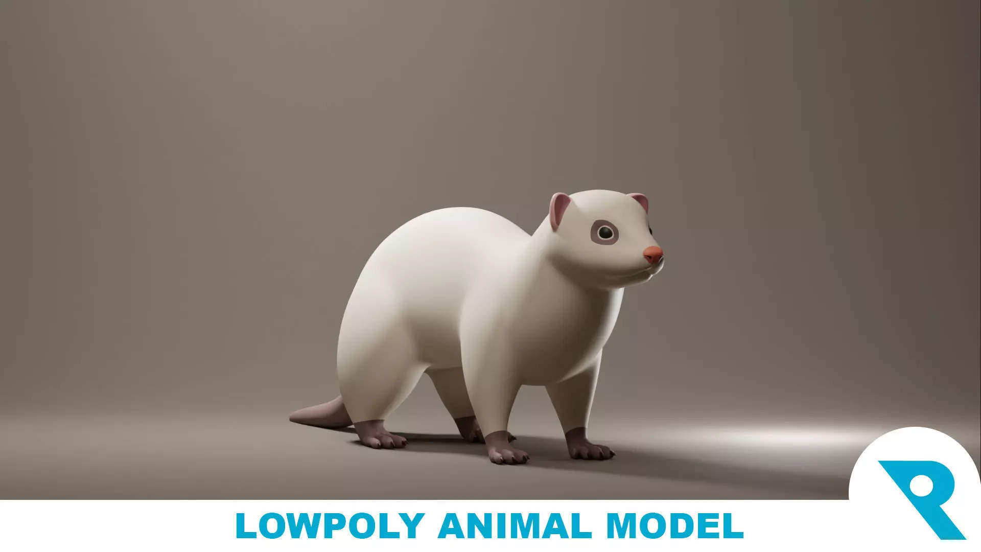 Ferret Base Mesh Low-poly 3D model_0