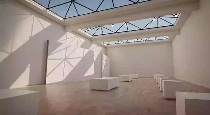 VR Gallery Minimalistic Showroom for products vol 3 Low-poly 3D model