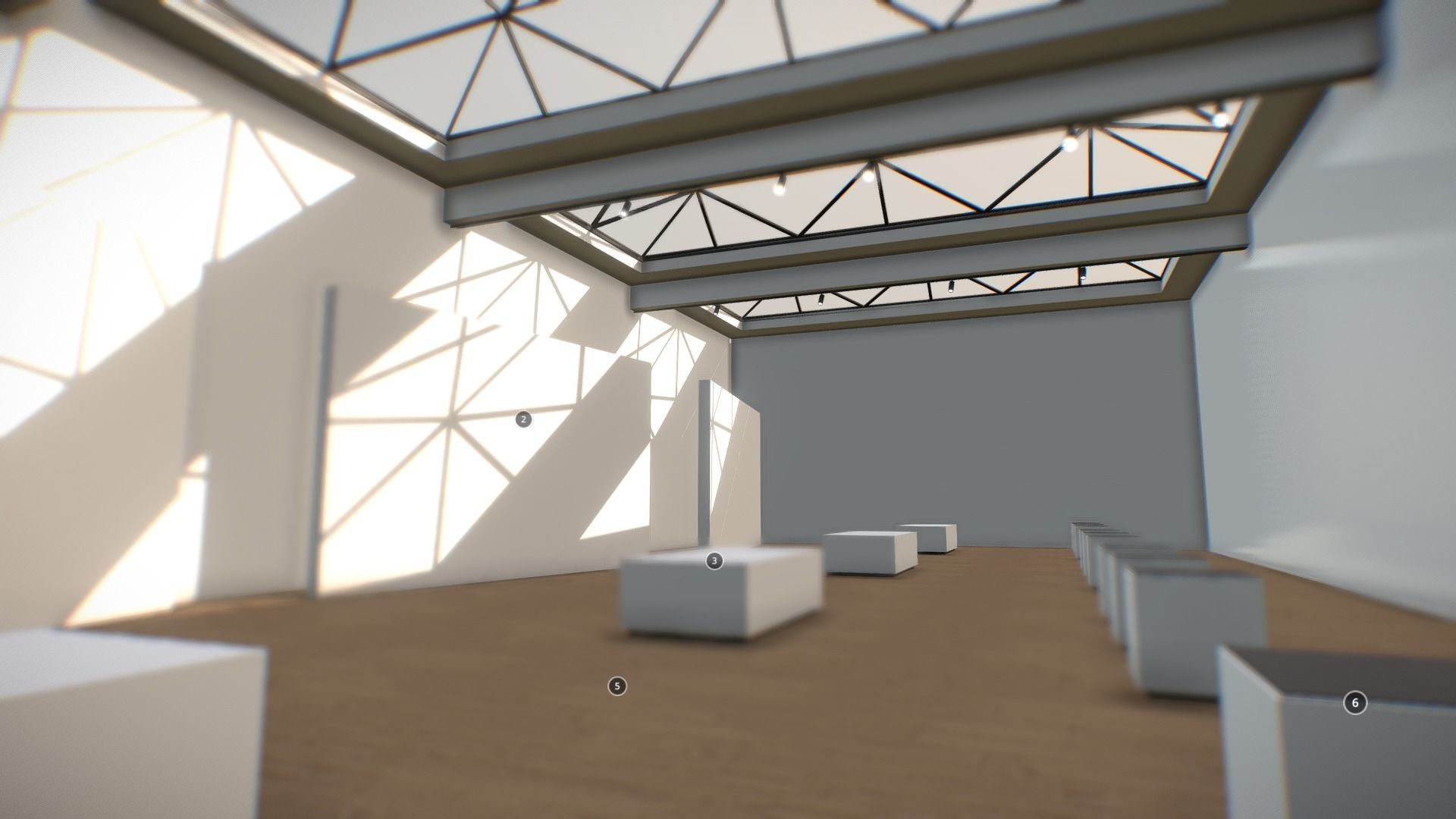 VR Gallery Minimalistic Showroom for products vol 3 Low-poly 3D model_6