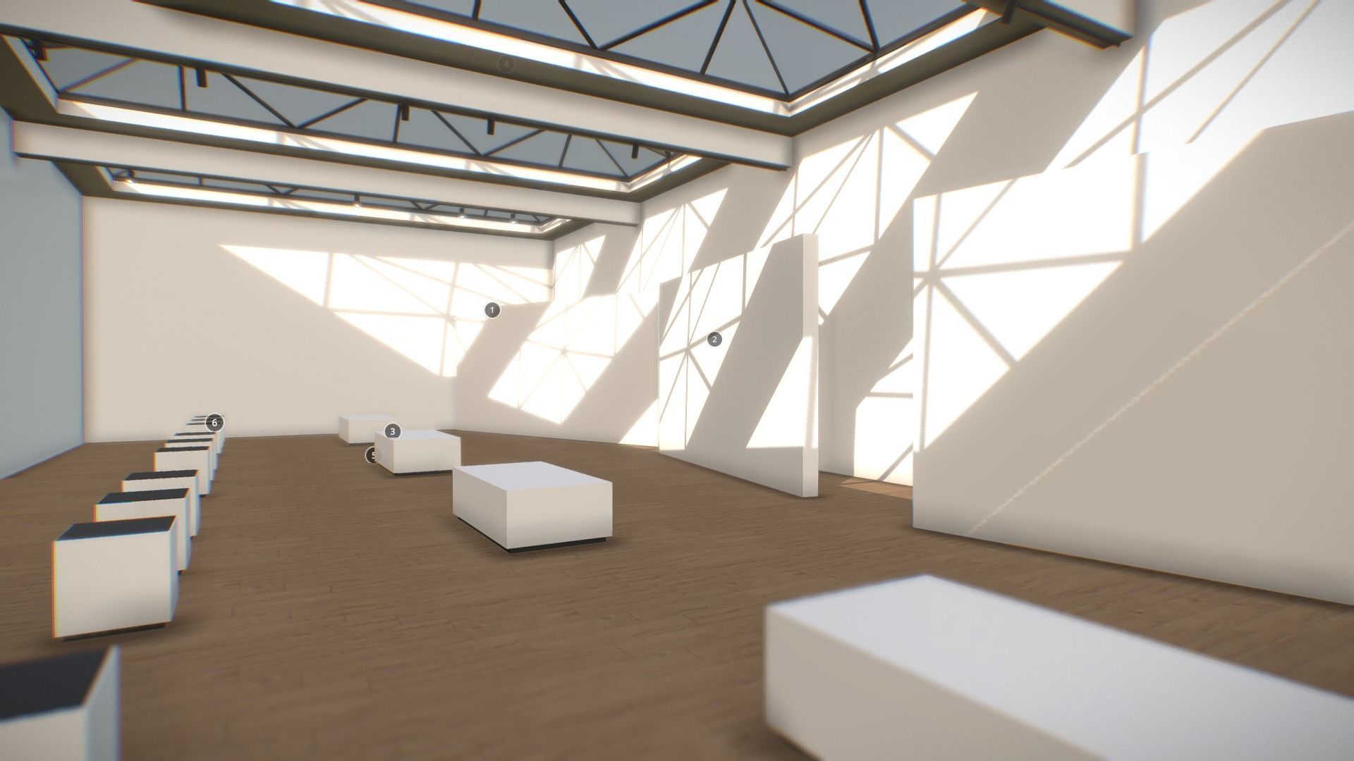 VR Gallery Minimalistic Showroom for products vol 3 Low-poly 3D model_5