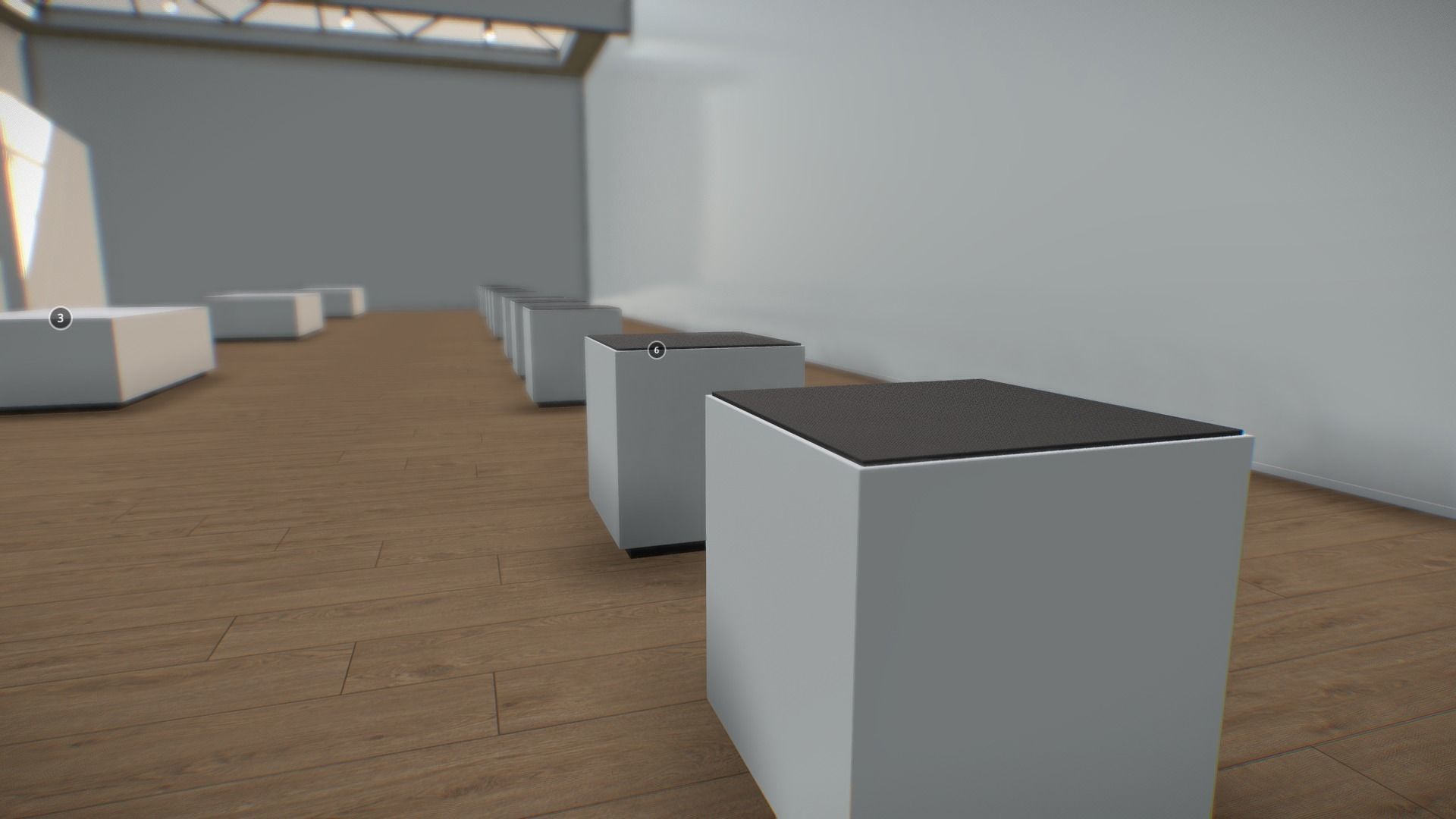 VR Gallery Minimalistic Showroom for products vol 3 Low-poly 3D model_11
