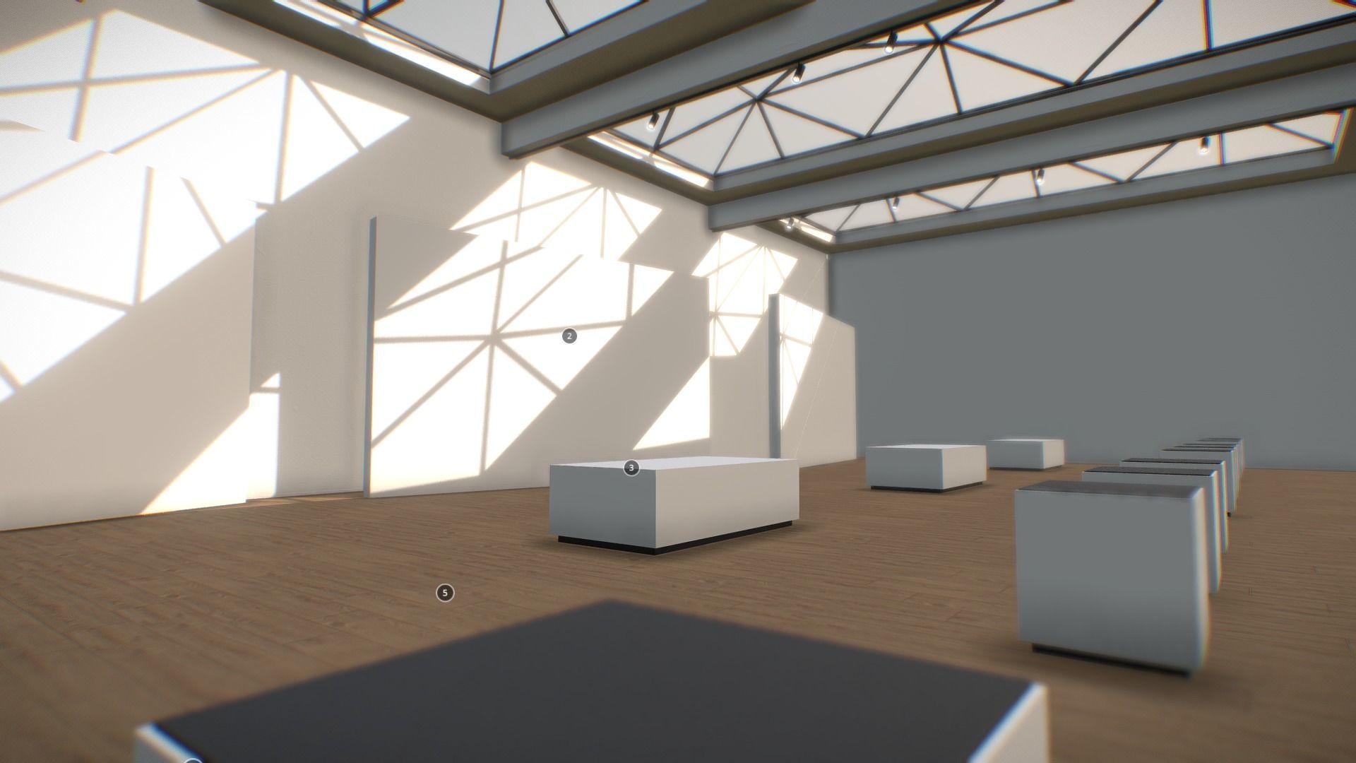 VR Gallery Minimalistic Showroom for products vol 3 Low-poly 3D model_8
