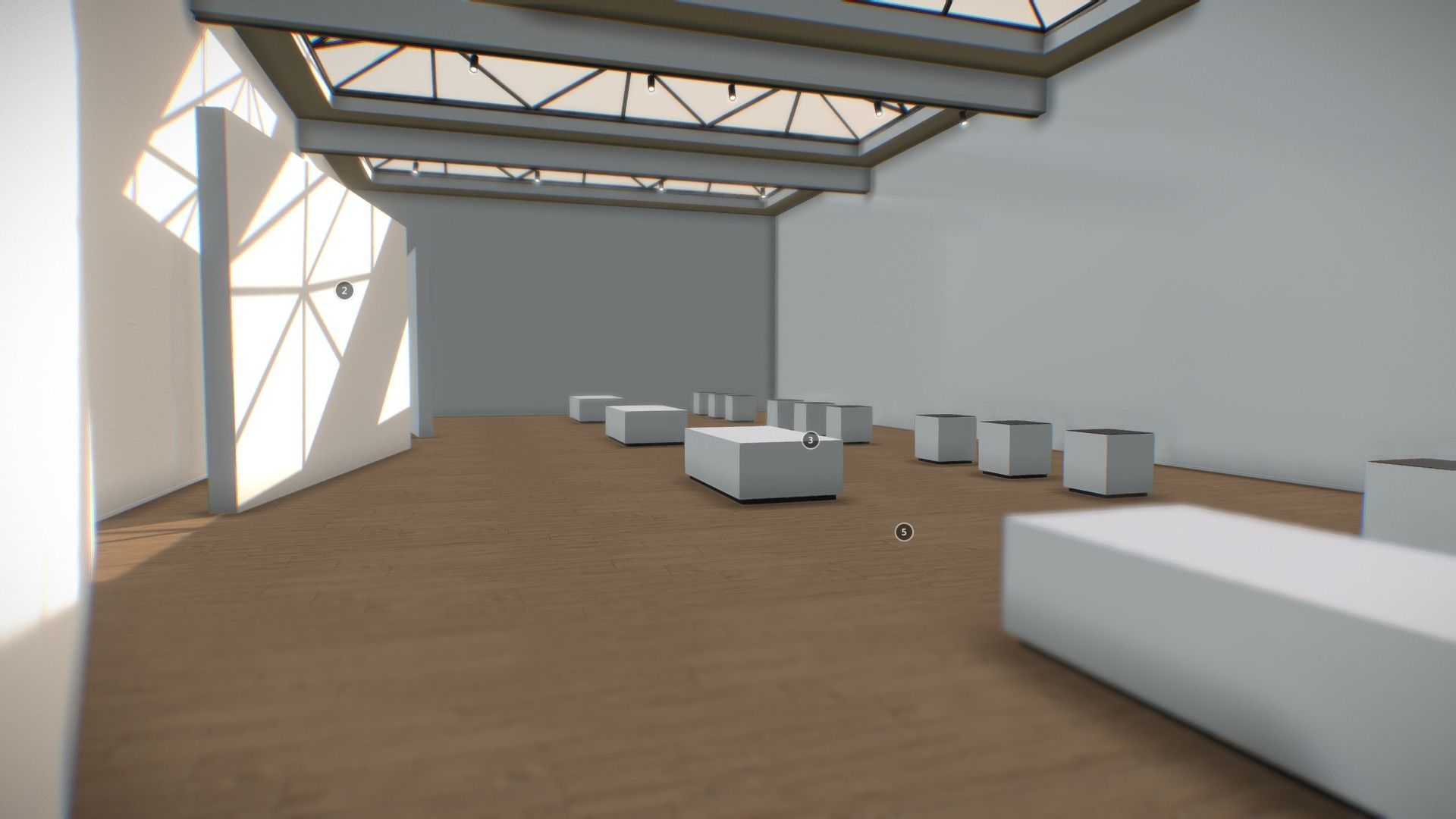 VR Gallery Minimalistic Showroom for products vol 3 Low-poly 3D model_9