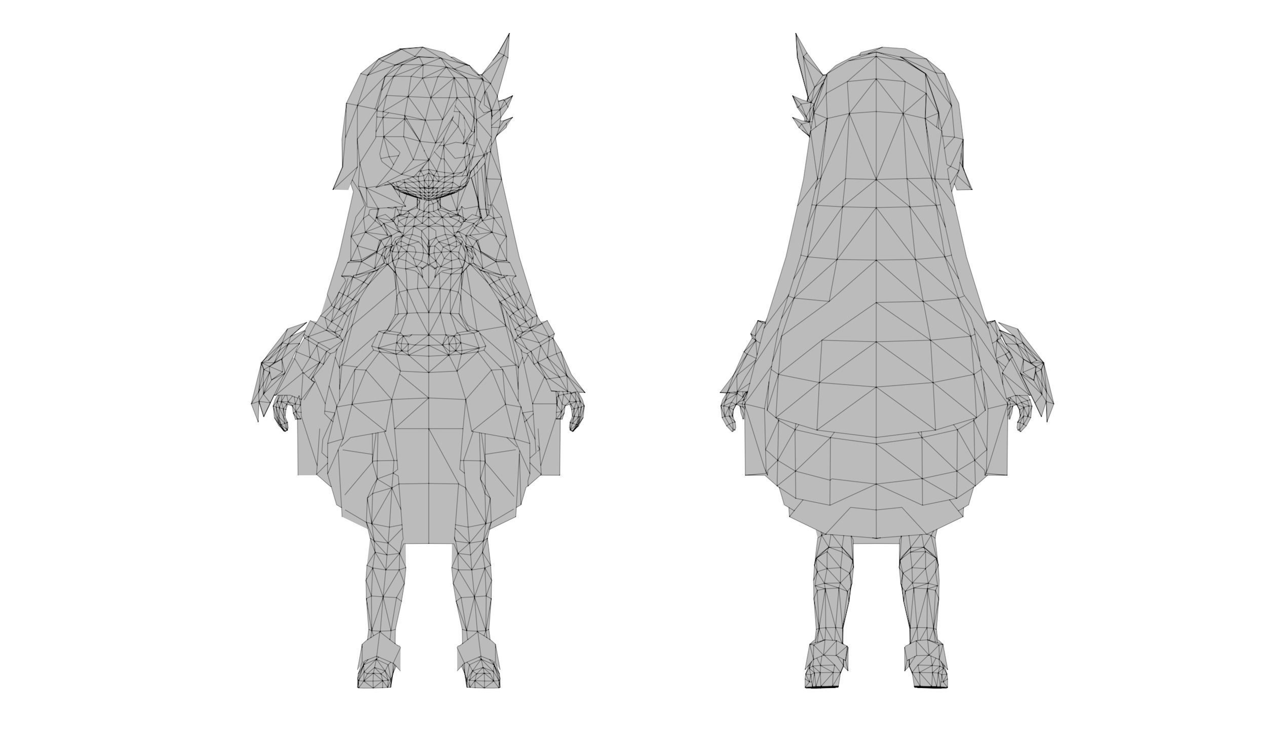 Anime Girl - Fully Rigged Character - 7 Variants - Set 1 Low-poly 3D model_5