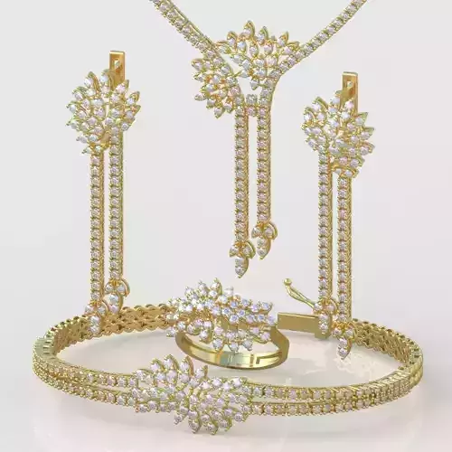 Ring Bracelet Earring and Pendant Set 3D printable model 0030