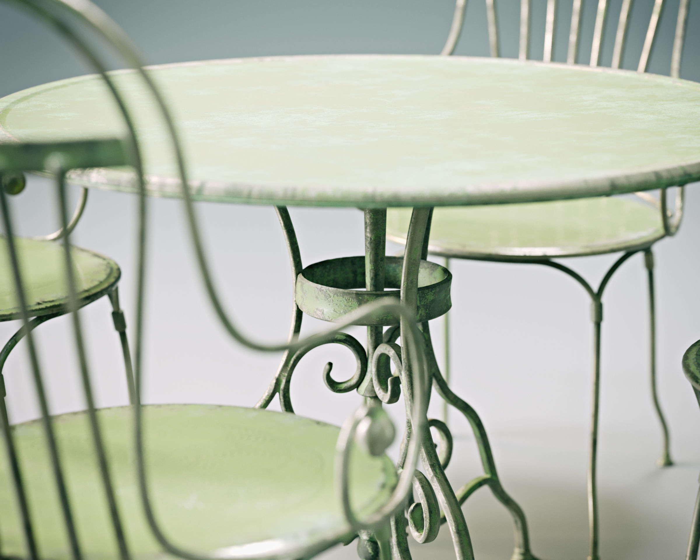 Antique Outdoor - Garden table and chairs set 3D model_5