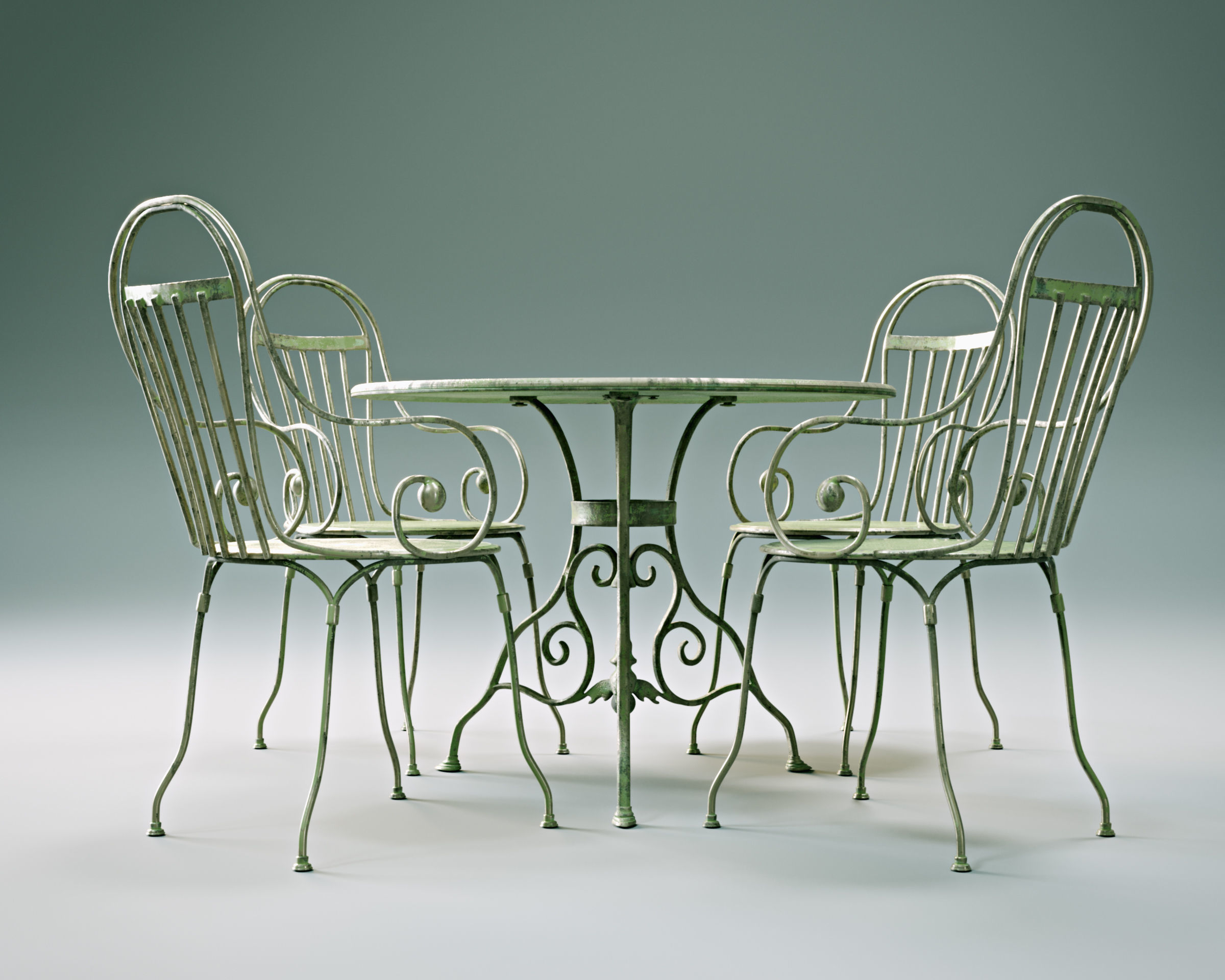 Antique Outdoor - Garden table and chairs set 3D model_3