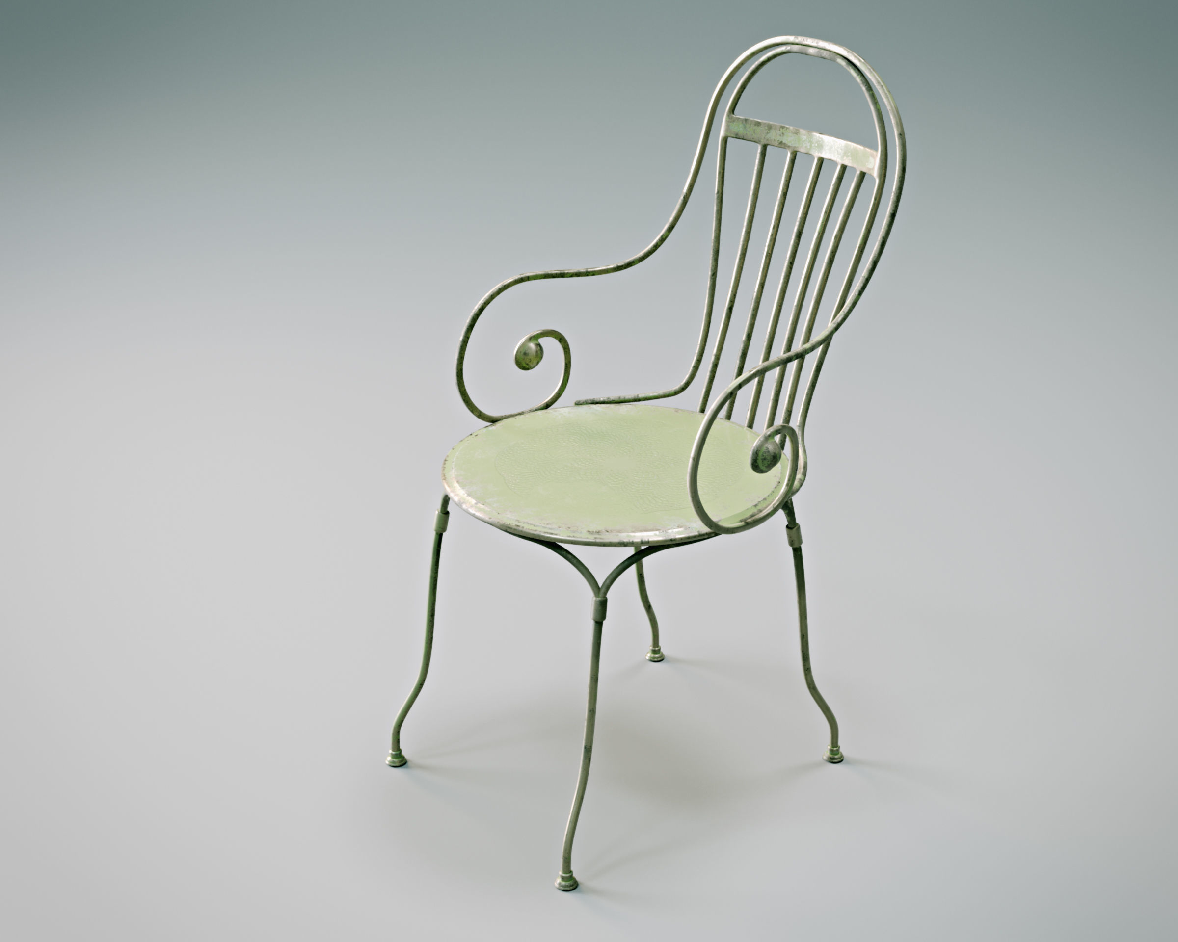 Antique Outdoor - Garden table and chairs set 3D model_6