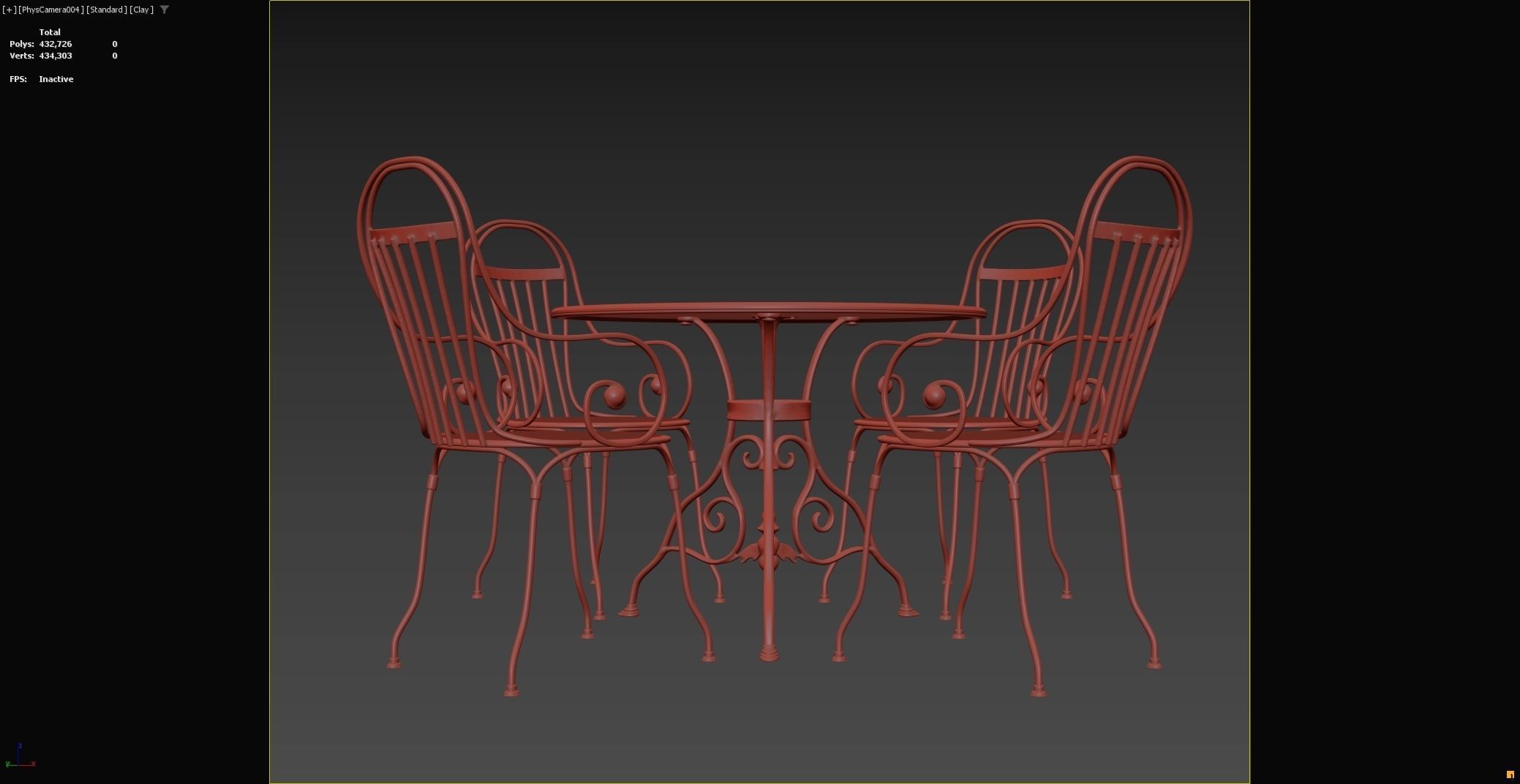 Antique Outdoor - Garden table and chairs set 3D model_17
