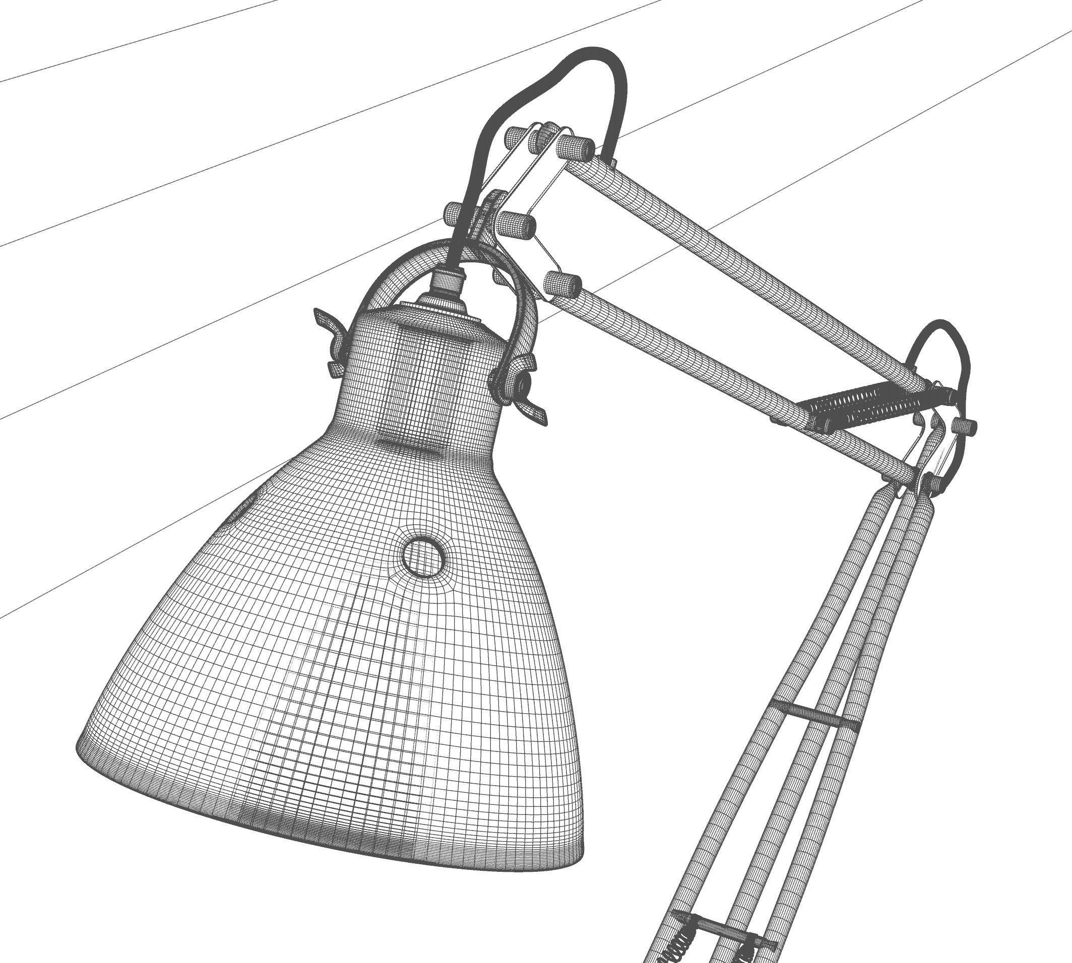 Vintage Desk Lamp 3D model_18