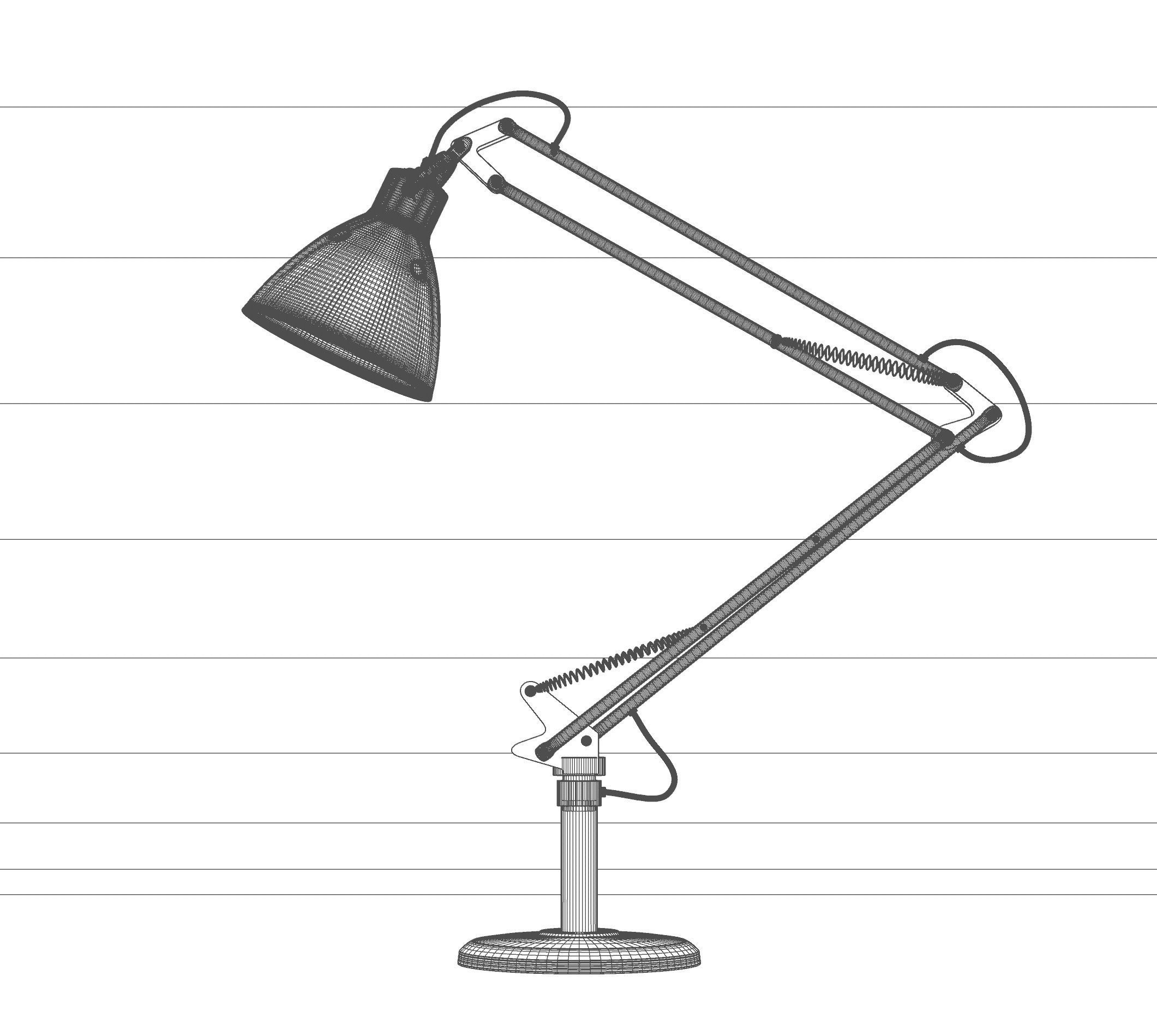 Vintage Desk Lamp 3D model_15