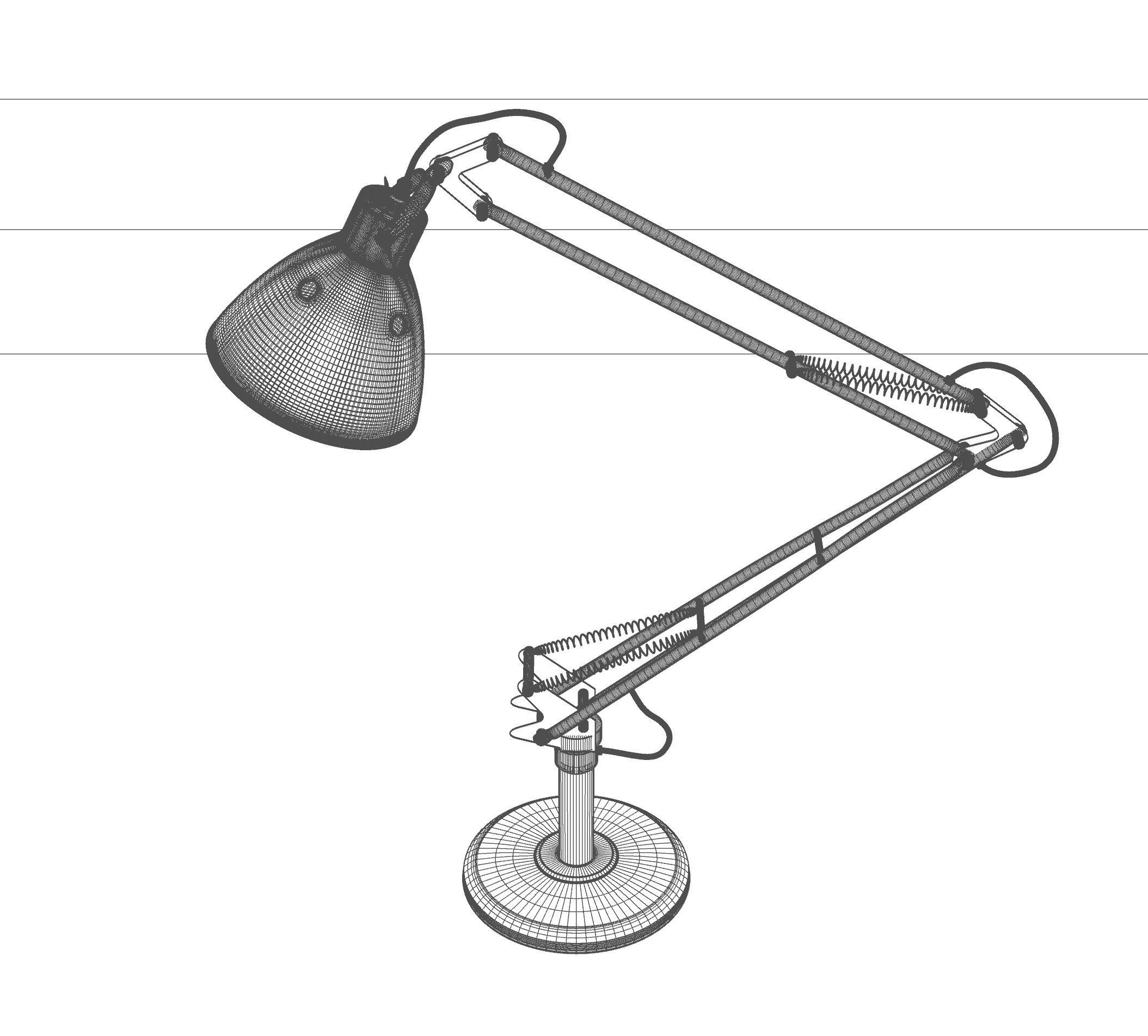 Vintage Desk Lamp 3D model_17
