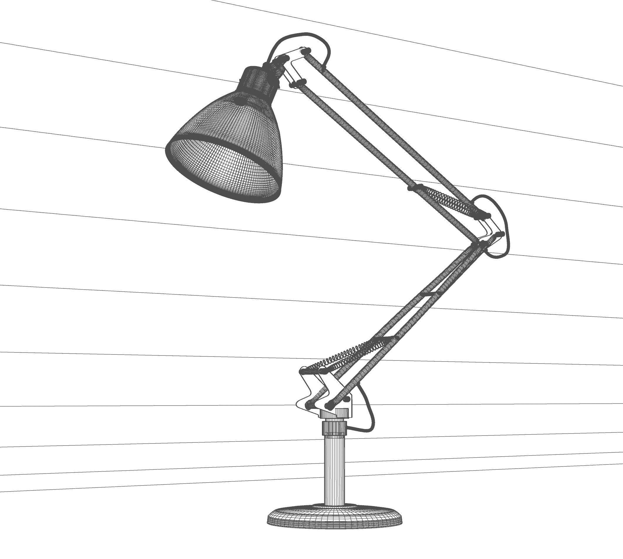 Vintage Desk Lamp 3D model_16