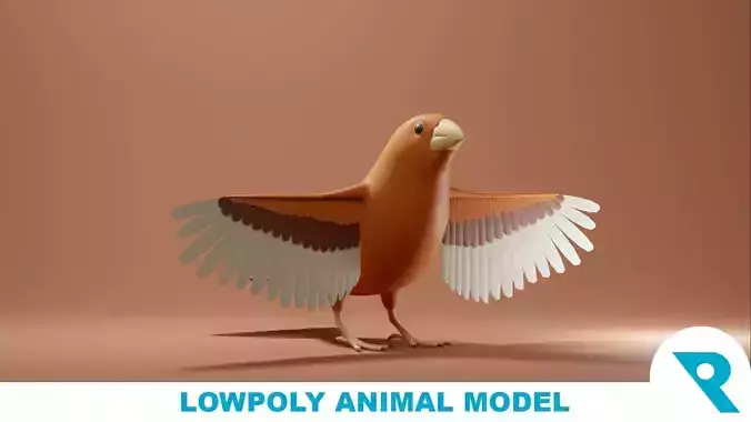 Finch Base Mesh Low-poly 3D model