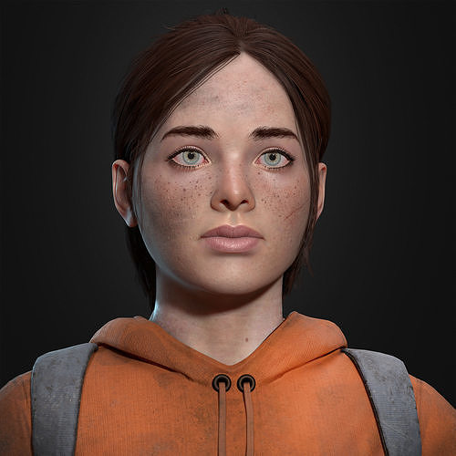 Survivor Girl Low-poly 3D model