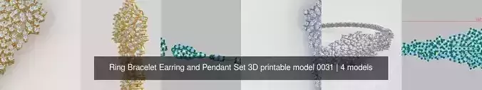 Ring Bracelet Earring and Pendant Set 3D printable model 0031