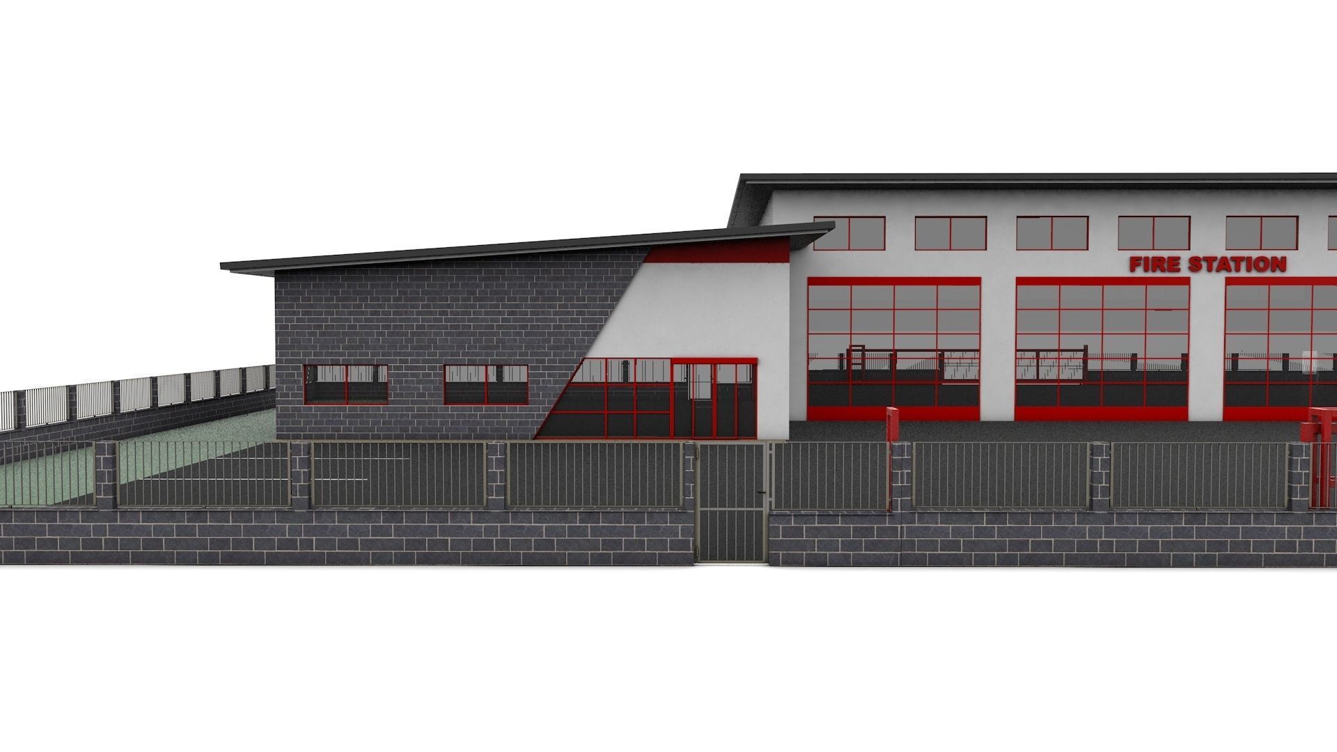 Fire station 3D model_4
