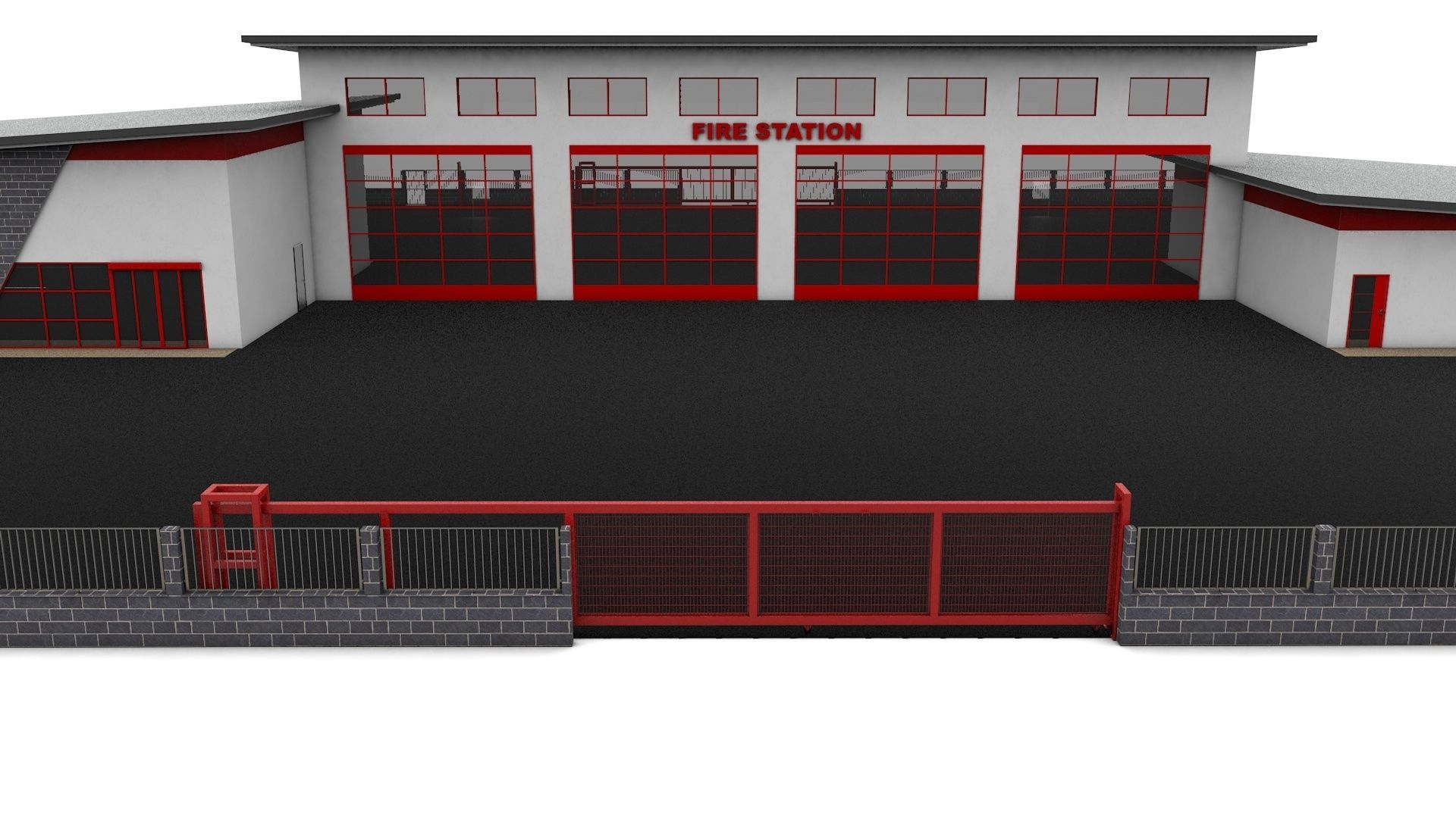 Fire station 3D model_1