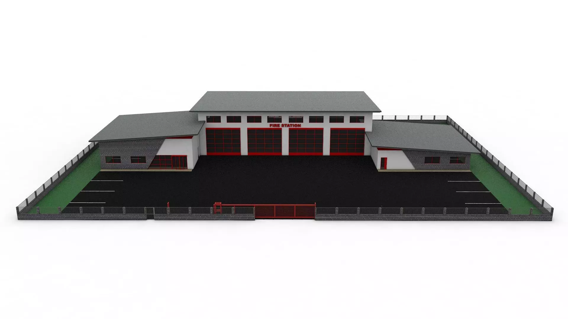 Fire station 3D model_0