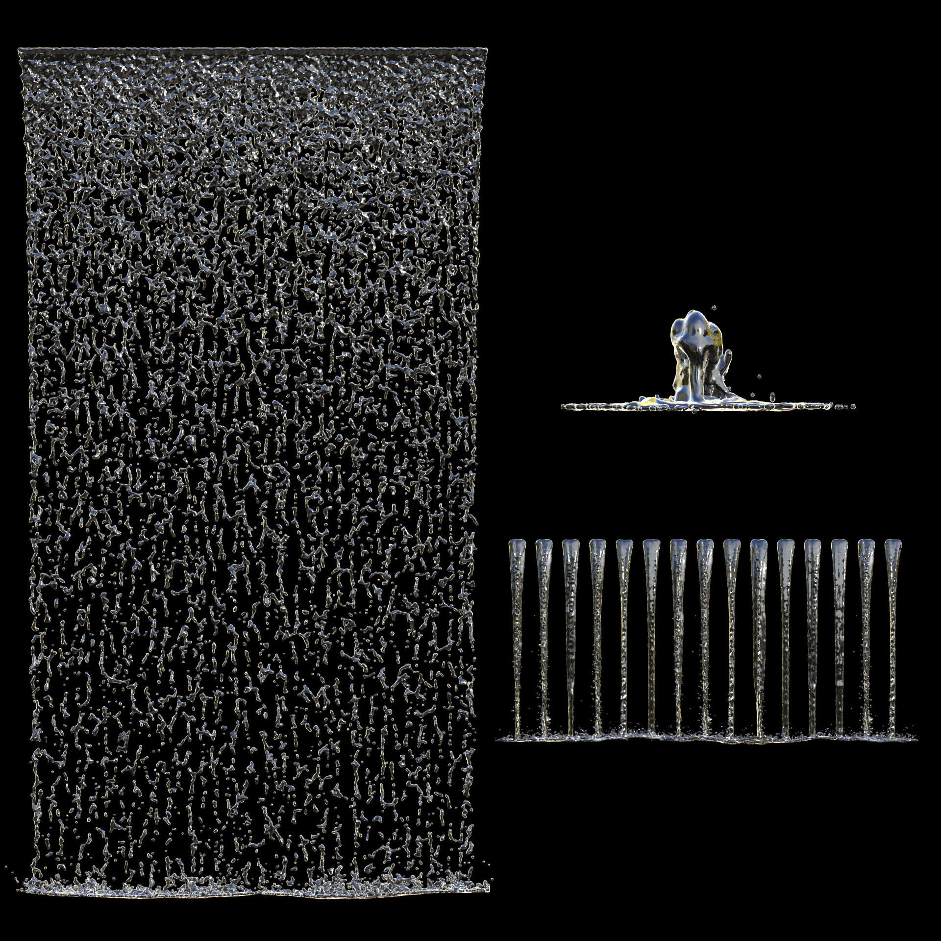 Wall with Plants and Waterfall 3D model_6