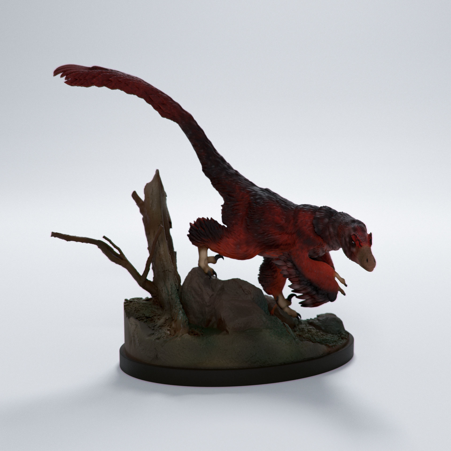 Deinonychus sneaking 1-35 scale pre-supported dinosaur 3D print model_5