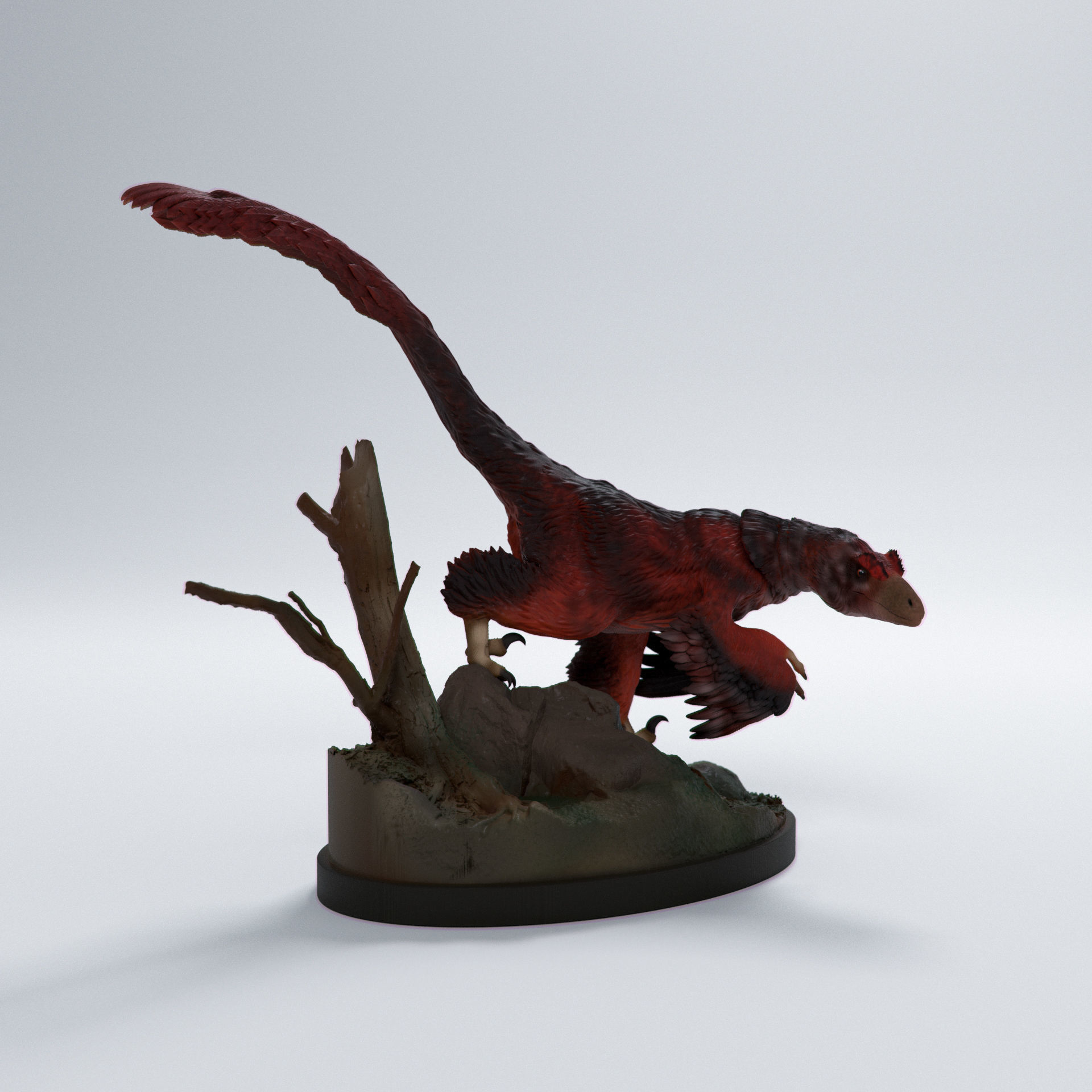 Deinonychus sneaking 1-35 scale pre-supported dinosaur 3D print model_8