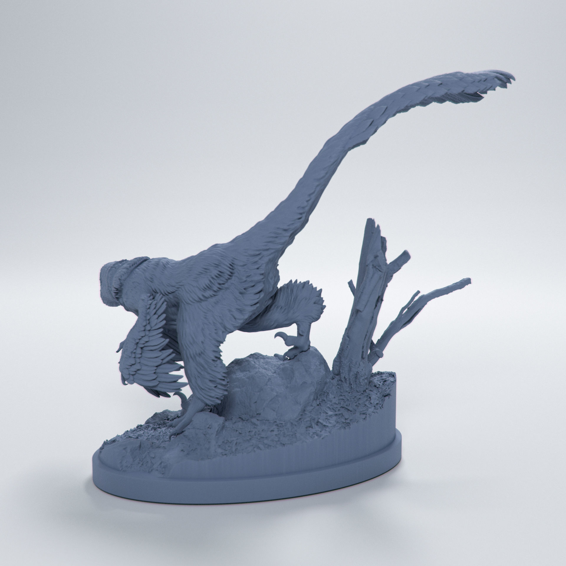 Deinonychus sneaking 1-35 scale pre-supported dinosaur 3D print model_4