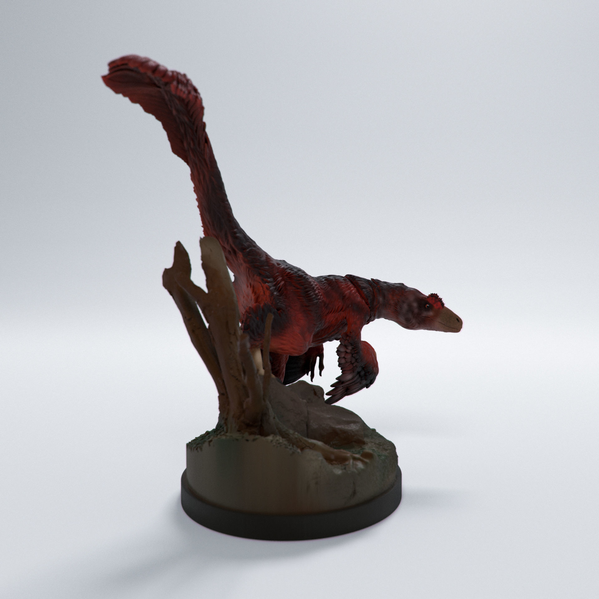 Deinonychus sneaking 1-35 scale pre-supported dinosaur 3D print model_7
