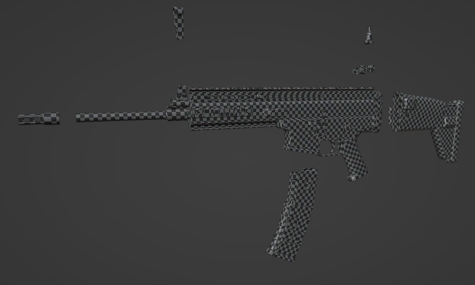 SCAR-H assault rifle Low-poly 3D model_10