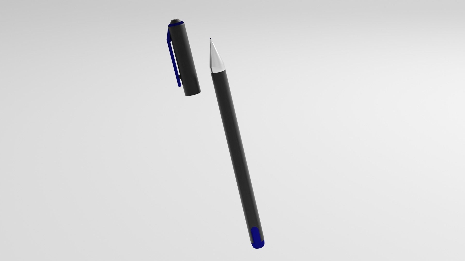 Gel pen Low-poly 3D model_1
