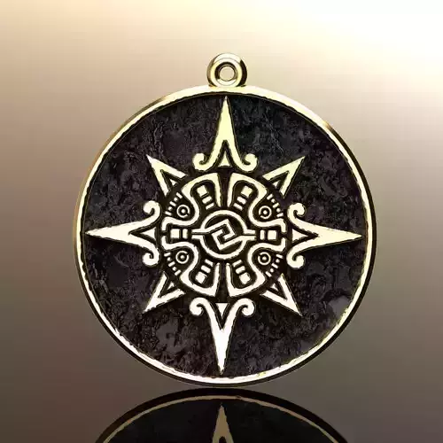 Pendant Sol Azteca 3d print model