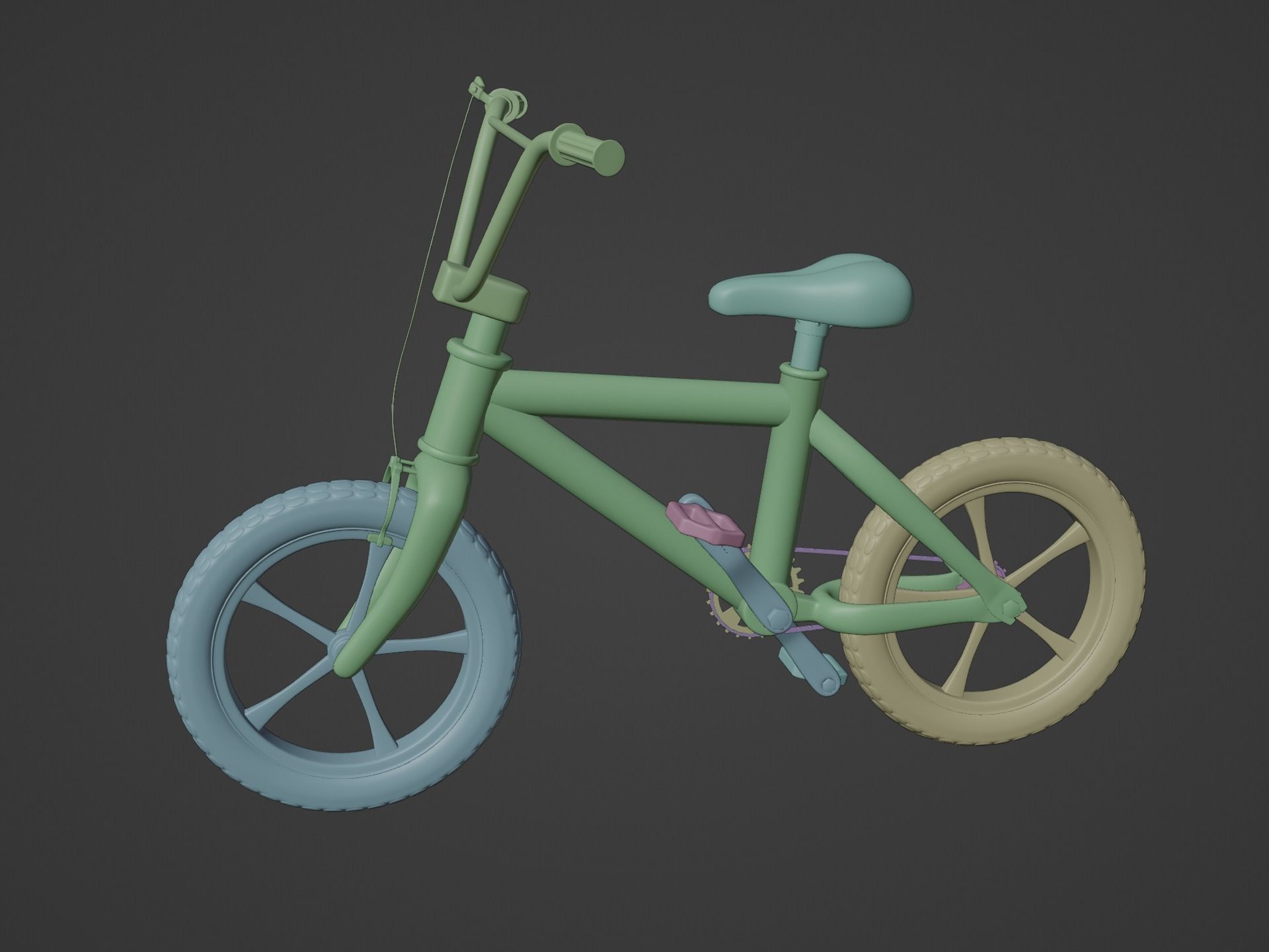 Cartoon Bike 3D model_17