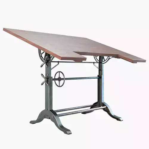 Vintage Drawing Table 3D model