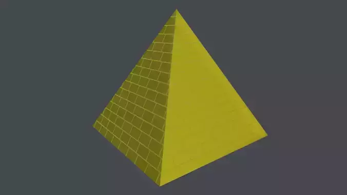 Pyramid 3D Model golden brick Low-poly 3D model