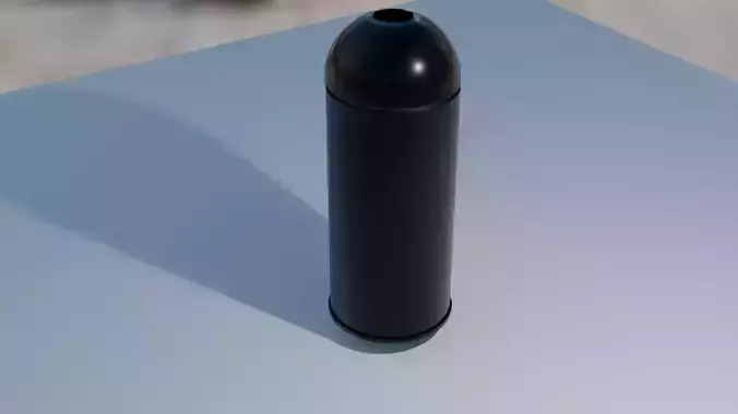 Dome Top Long Metalic Trash Can 