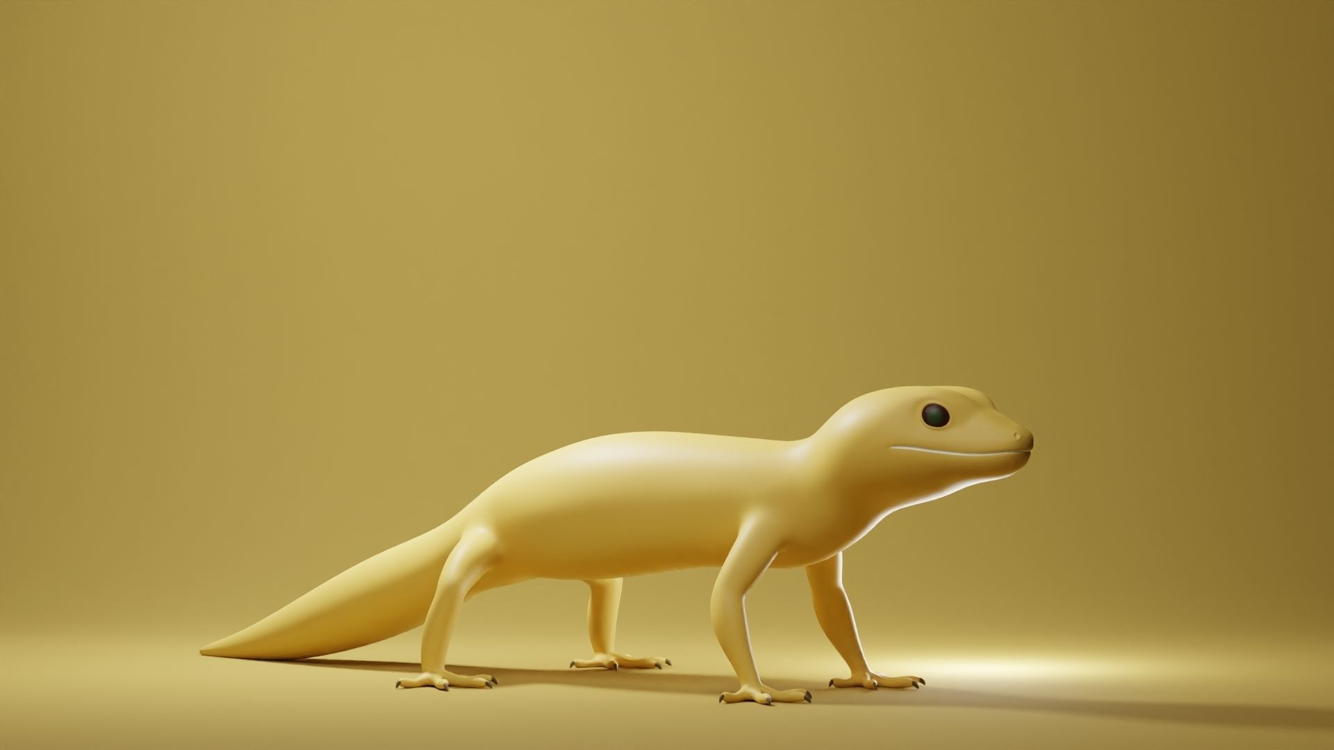 Gecko Base Mesh Low-poly 3D model_1
