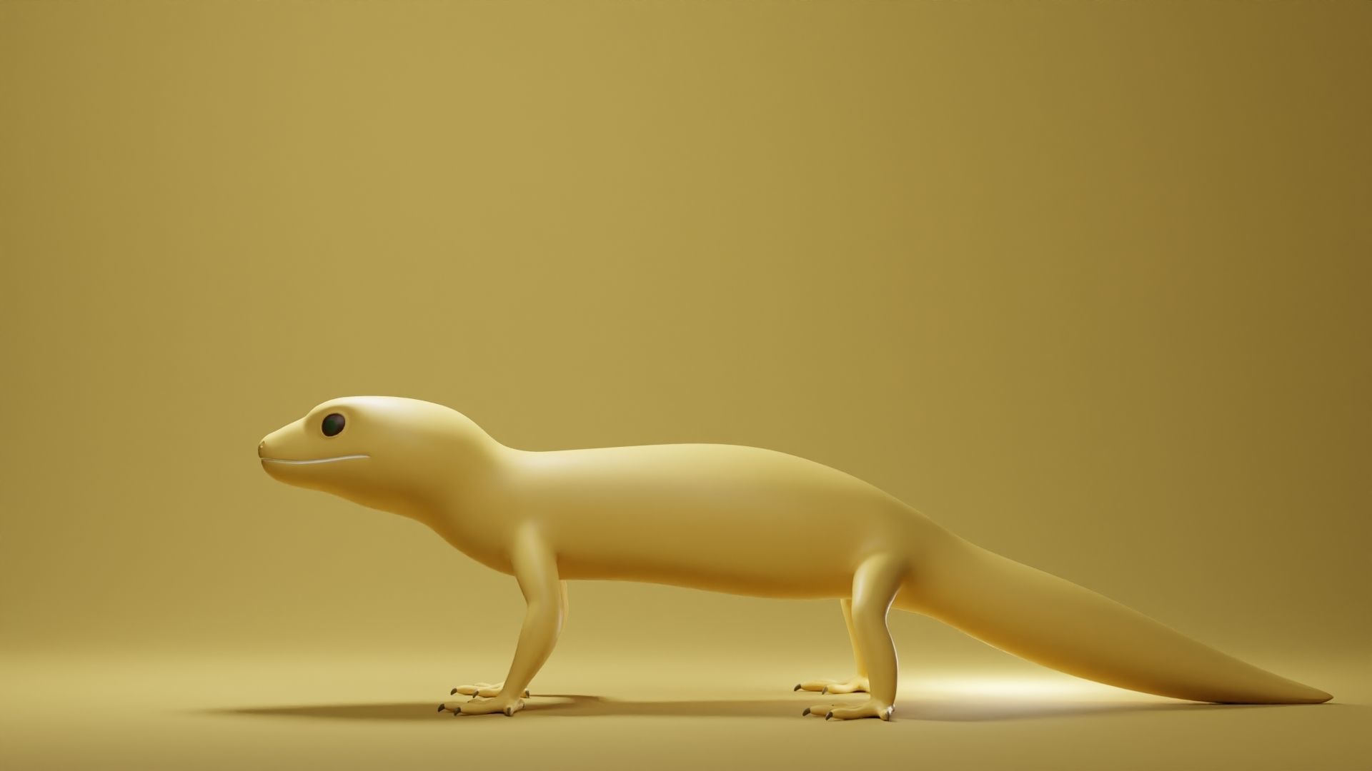 Gecko Base Mesh Low-poly 3D model_5