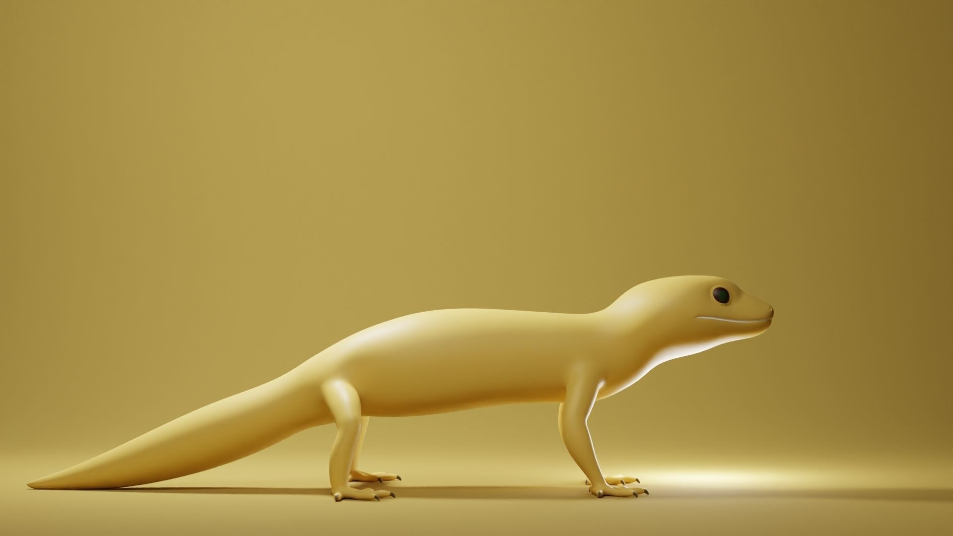 Gecko Base Mesh Low-poly 3D model_3