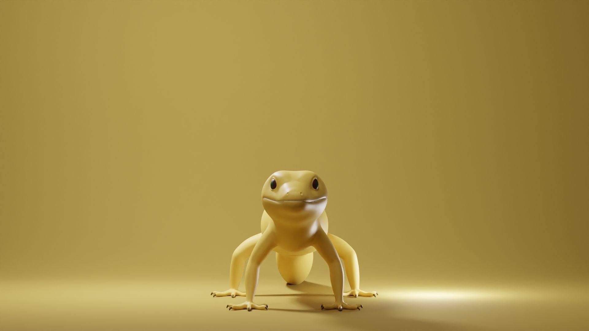 Gecko Base Mesh Low-poly 3D model_2