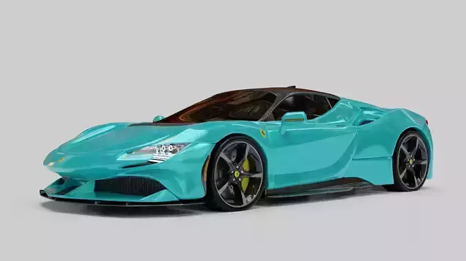 Ferrari sf90 Green Mint 3D model