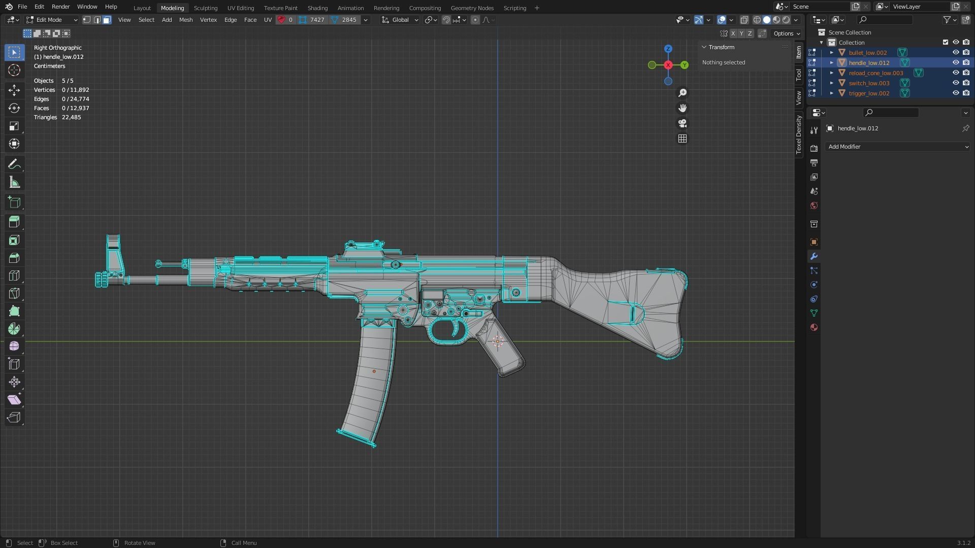 WWII StG 44 Low-poly 3D model_9