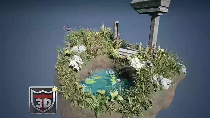 Blender 3  UE5  Stylized Foliage Guide  Environment Scene 3D model