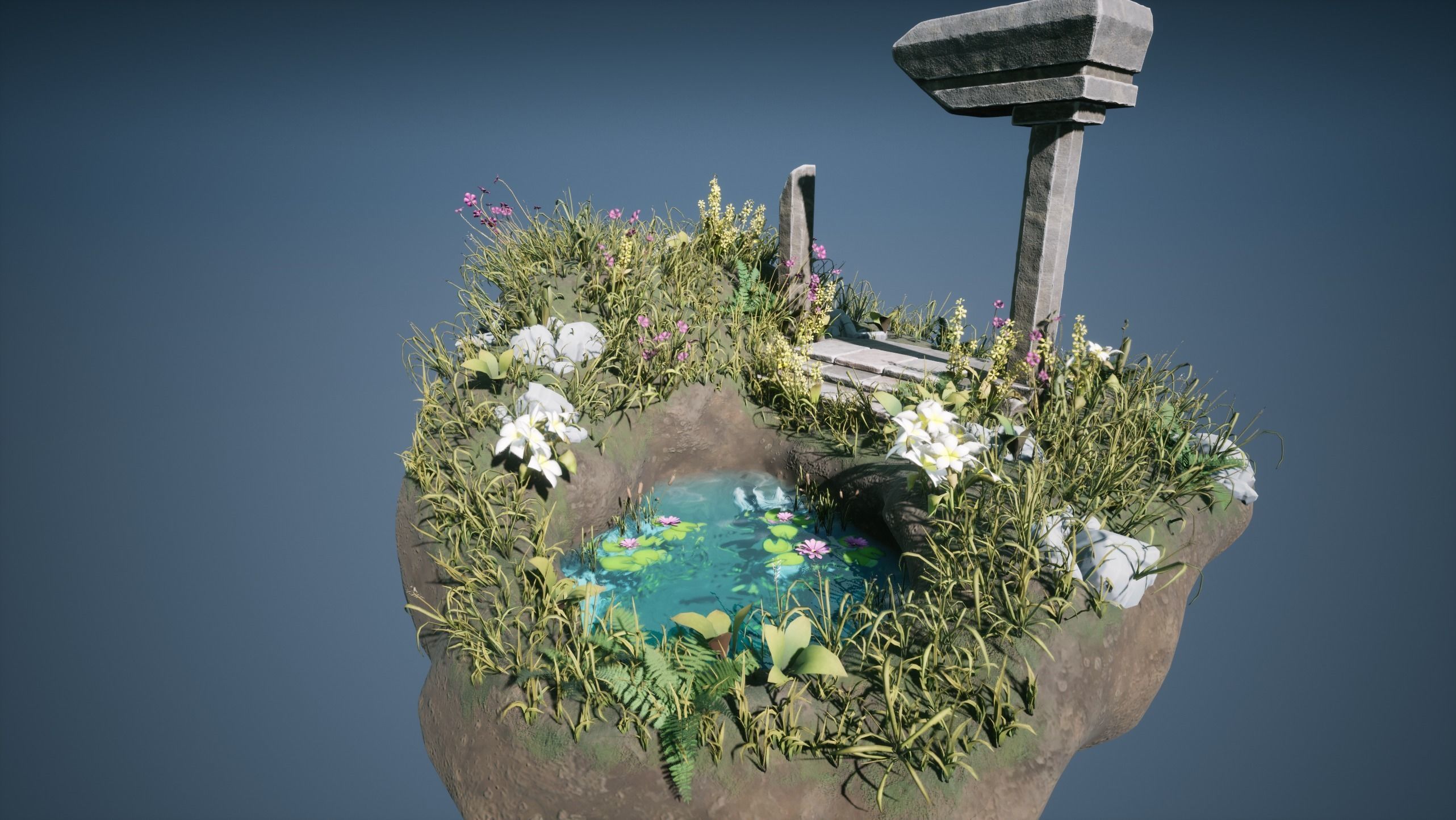 Blender 3 UE5 Stylized Foliage Guide Environment Scene 3D model_13