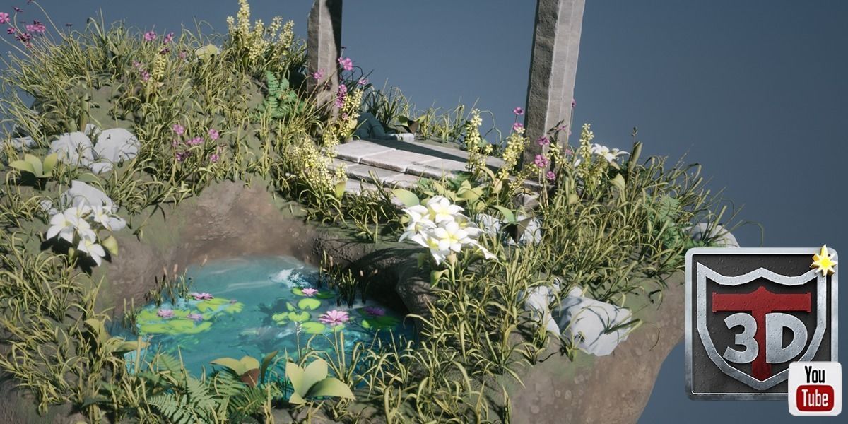 Blender 3 UE5 Stylized Foliage Guide Environment Scene 3D model_3