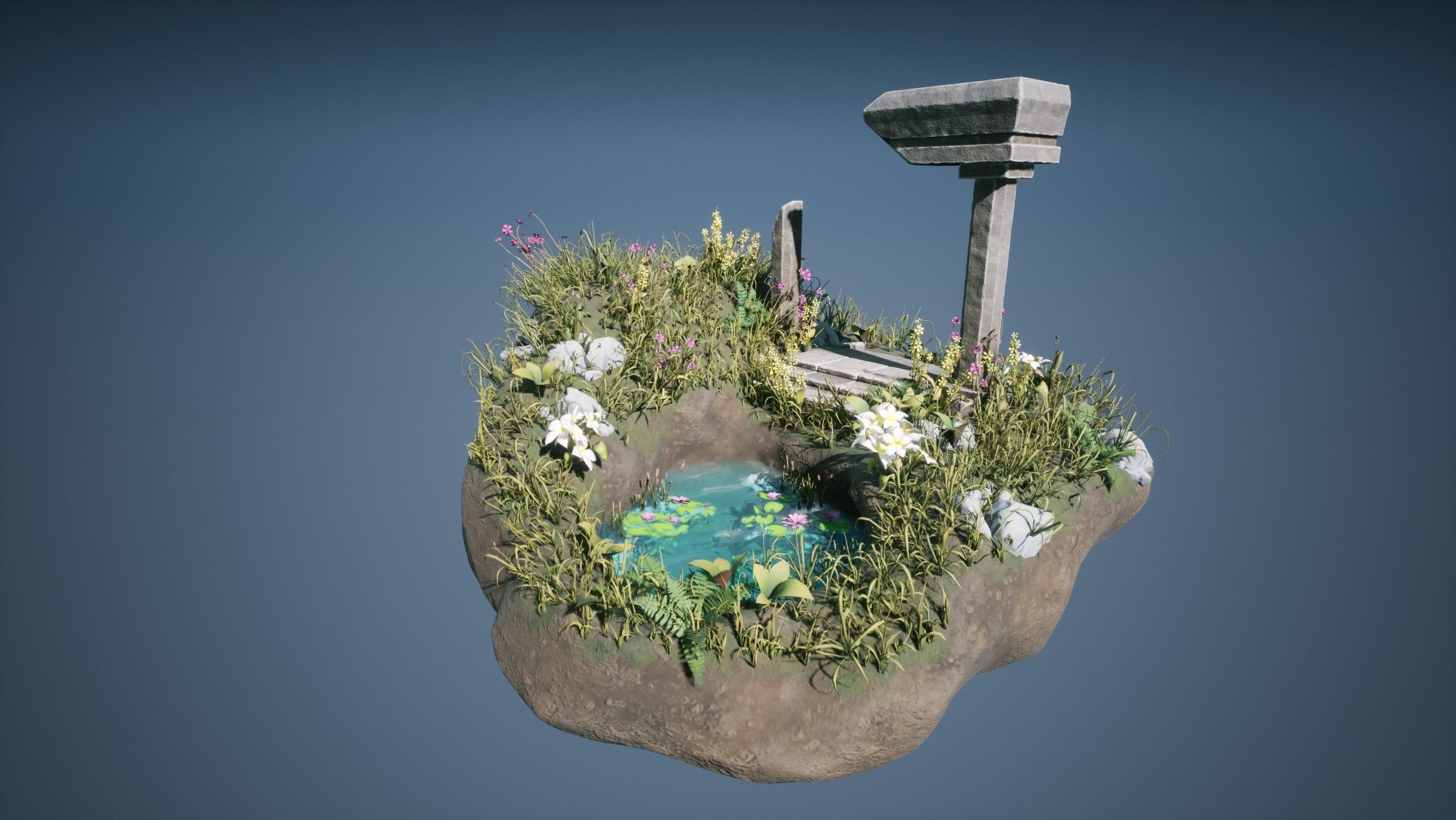 Blender 3 UE5 Stylized Foliage Guide Environment Scene 3D model_12