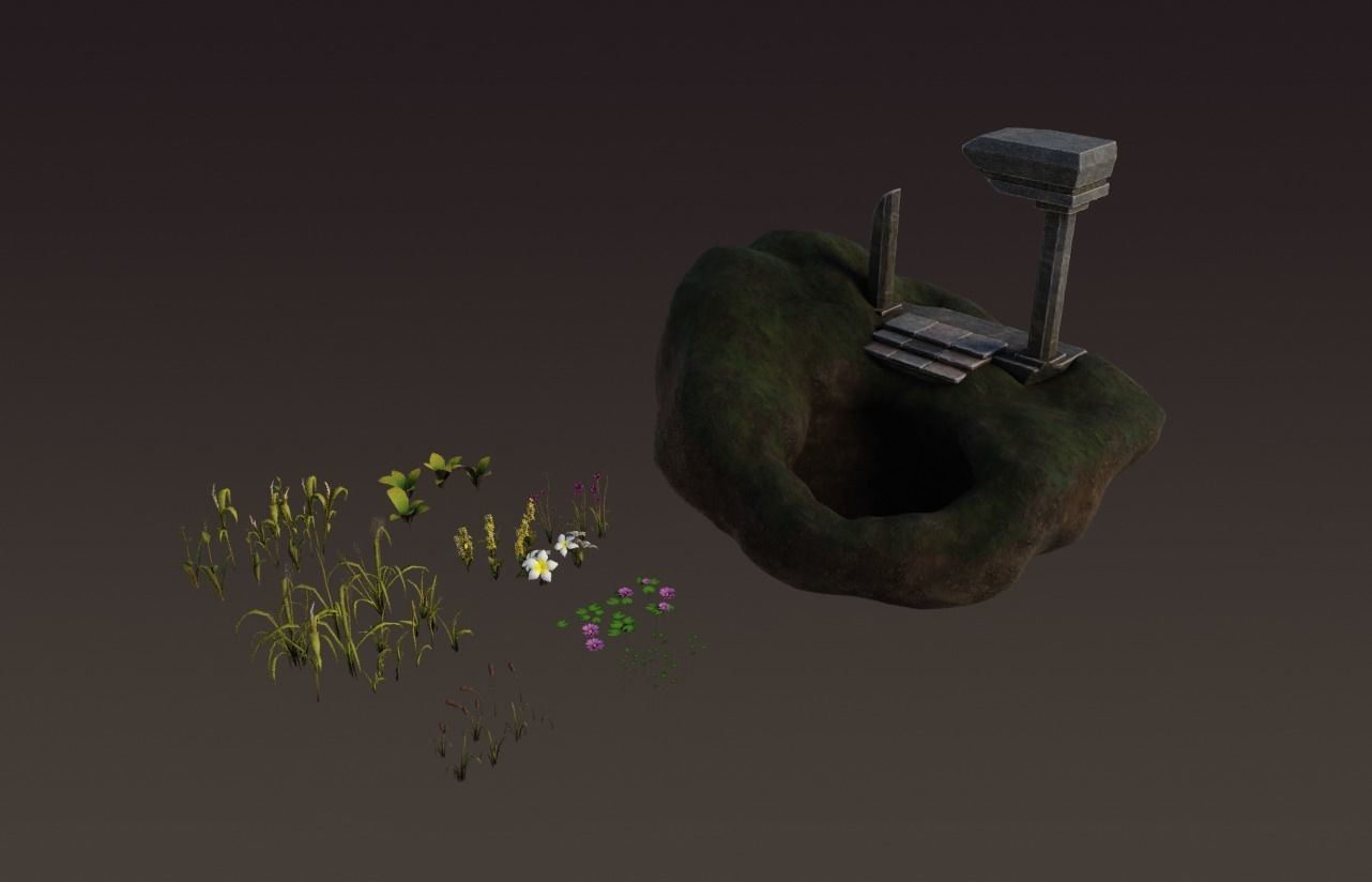 Blender 3 UE5 Stylized Foliage Guide Environment Scene 3D model_2