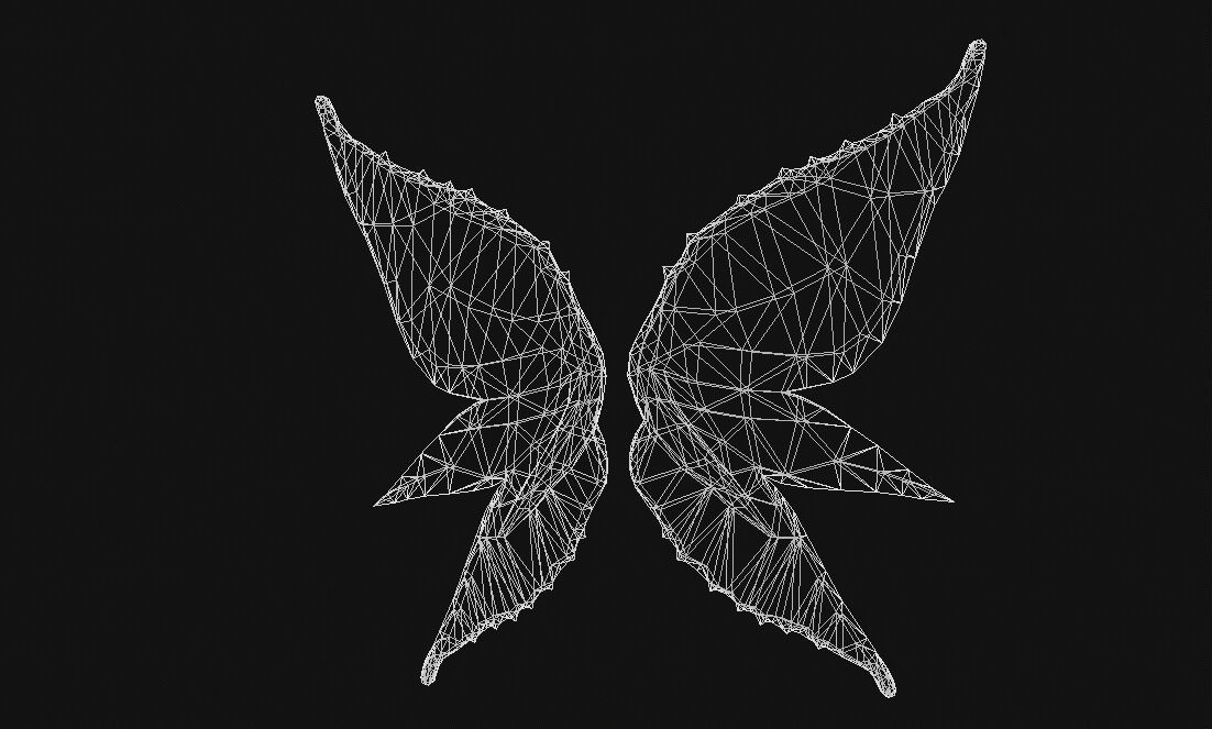 Butterfly Wing Low-poly 3D model_14